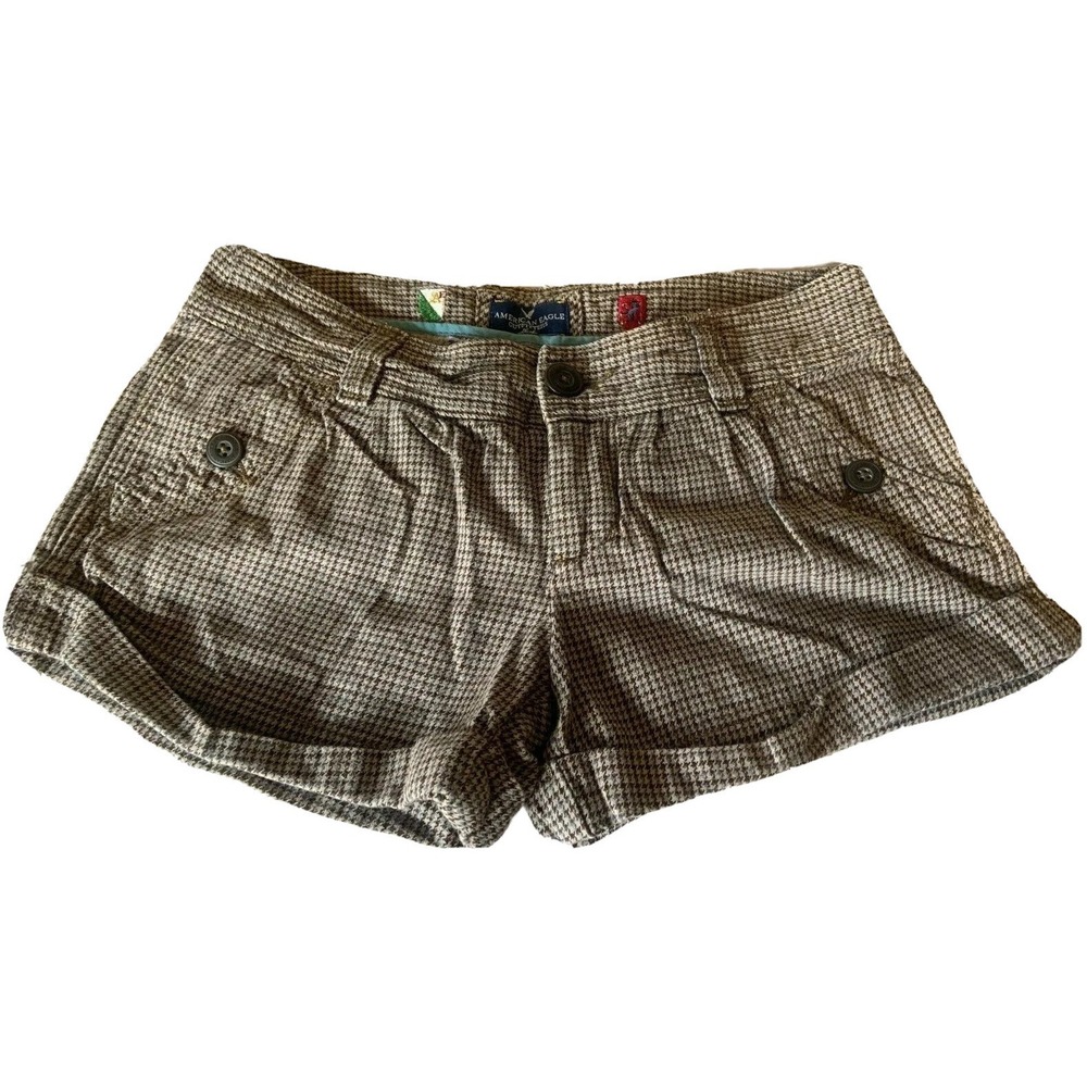 WOMENS American Eagle SHORTS SIZE 0 Cuffed Brown BX